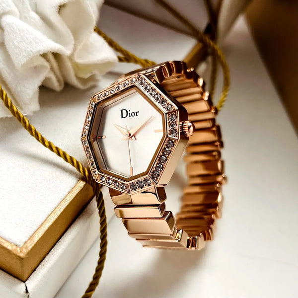 G_E_M D_I_O_R Rose gold & White – 27mm Stainless Steel Case
